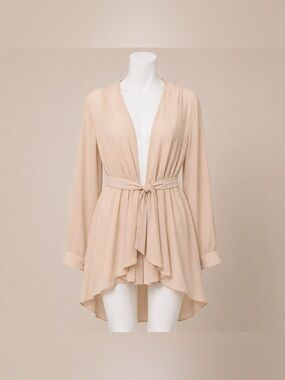 City Chic Blush Tie Waist Sheer Duster Kimono Cover Up XXL 24